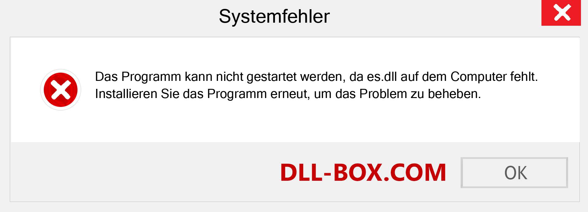 es.dll-Datei fehlt?. Download für Windows 7, 8, 10 - Fix es dll Missing Error unter Windows, Fotos, Bildern